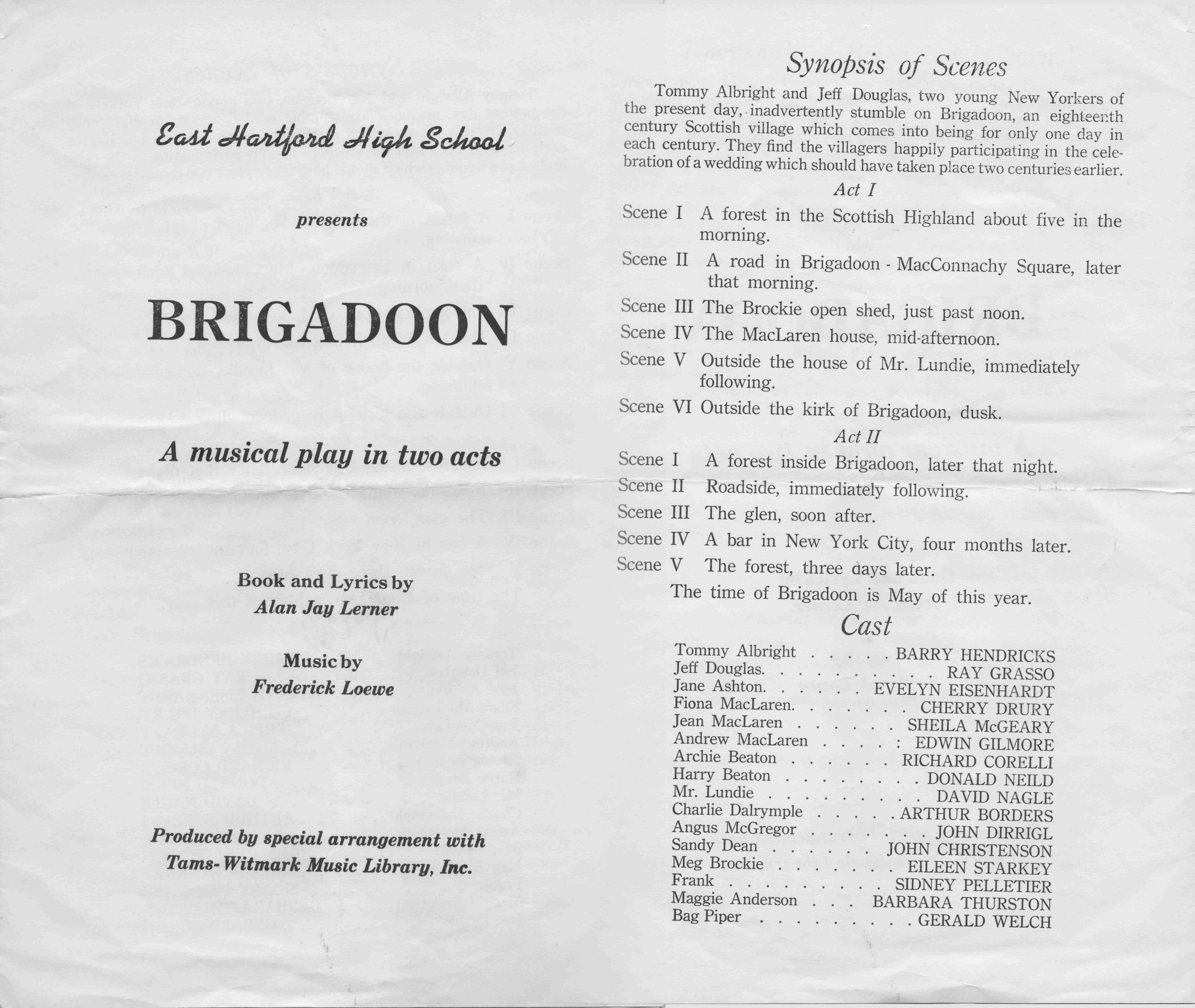 Playbill for Brigadoon